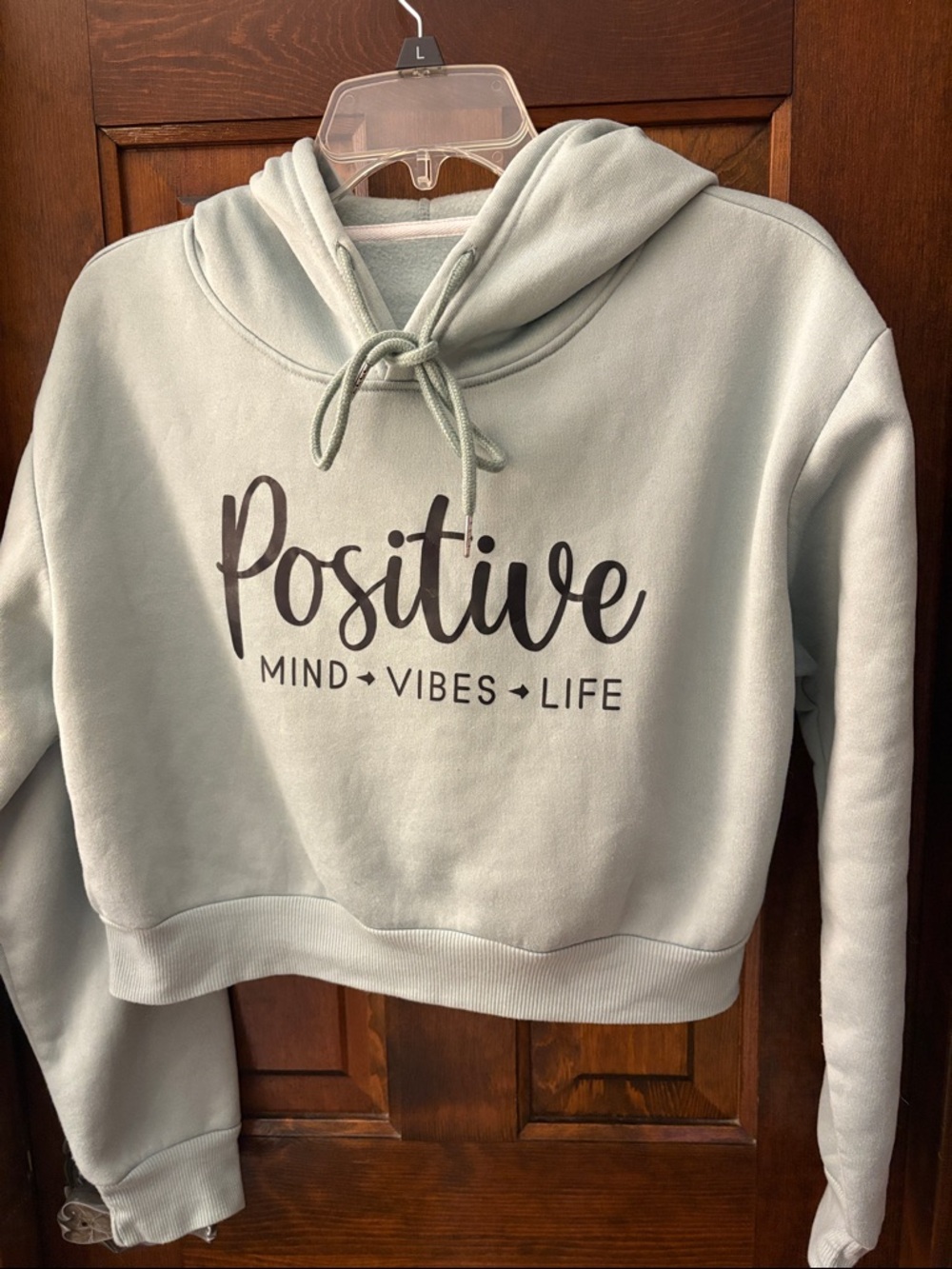 Positive Mind Vibes Life Light Sage Hoodie